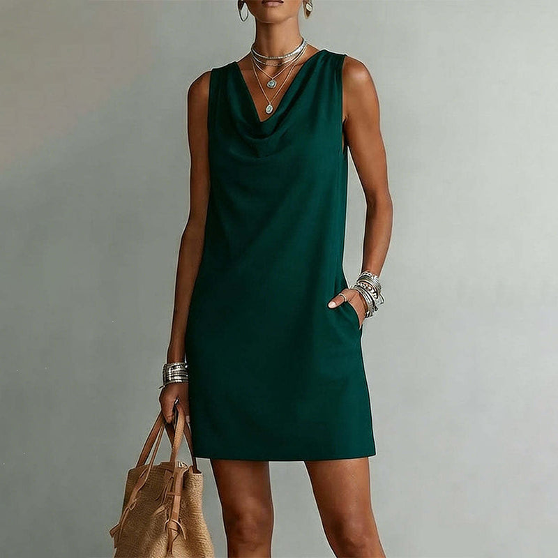Olivia | Vestido ajustado cuello drapeado