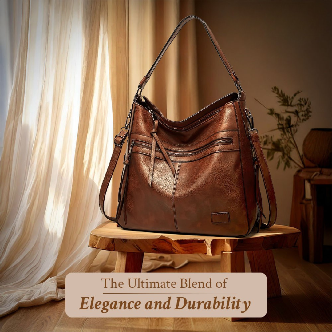 Ángela | Bolso de piel con solapa y correa ajustable