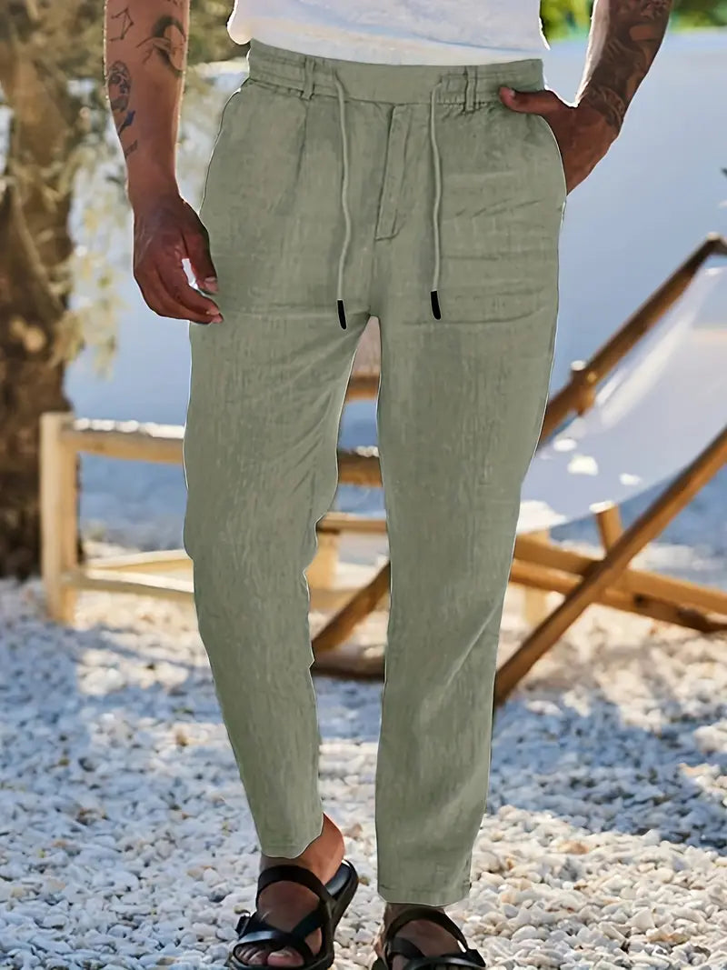 Ignacio | Pantalón ancho de lino de hombre