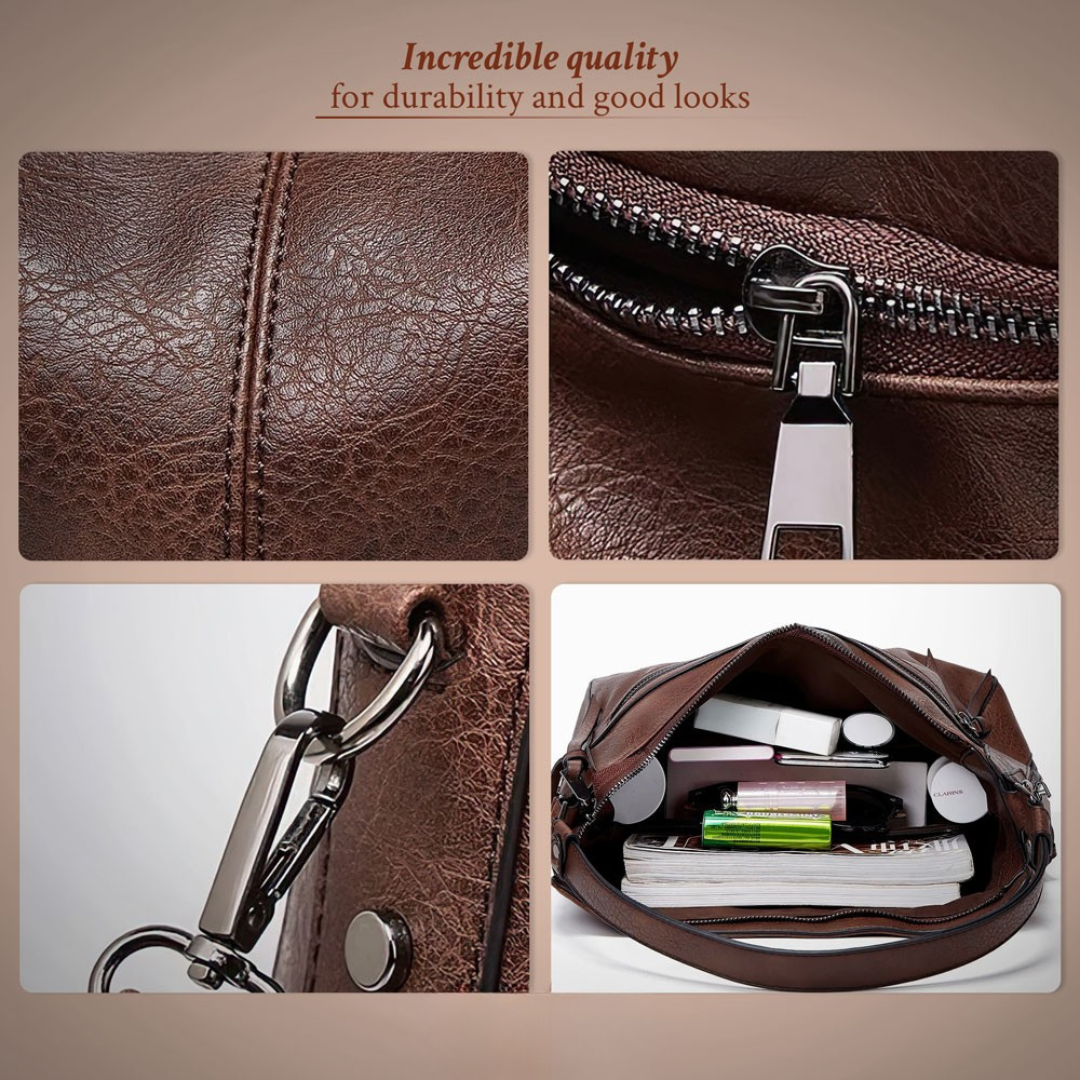 Ángela | Bolso de piel con solapa y correa ajustable