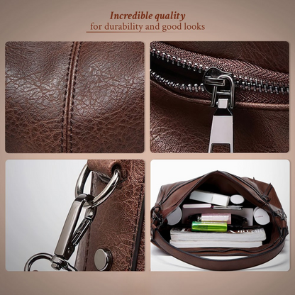 Ángela | Bolso de piel con solapa y correa ajustable