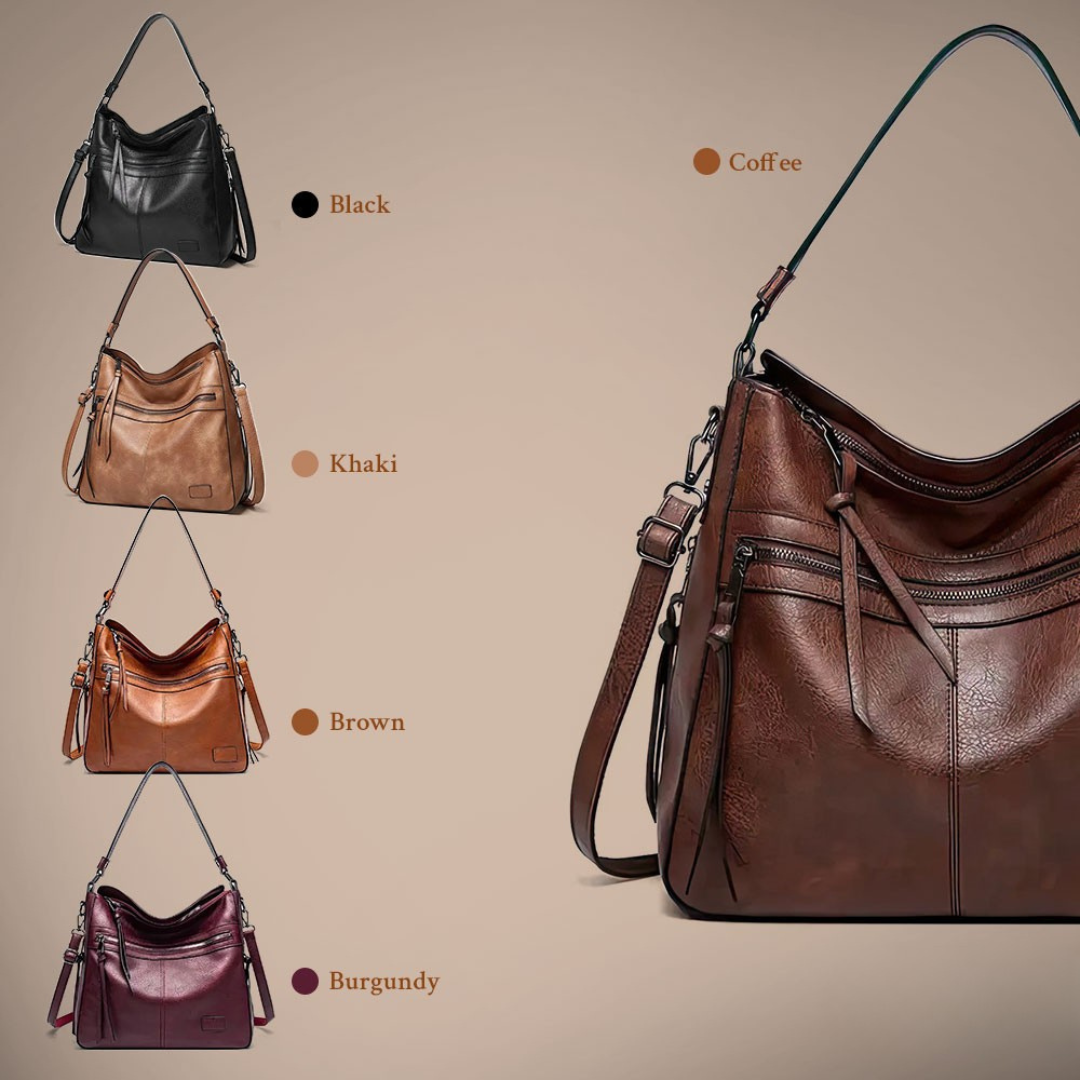 Ángela | Bolso de piel con solapa y correa ajustable