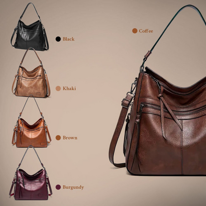 Ángela | Bolso de piel con solapa y correa ajustable