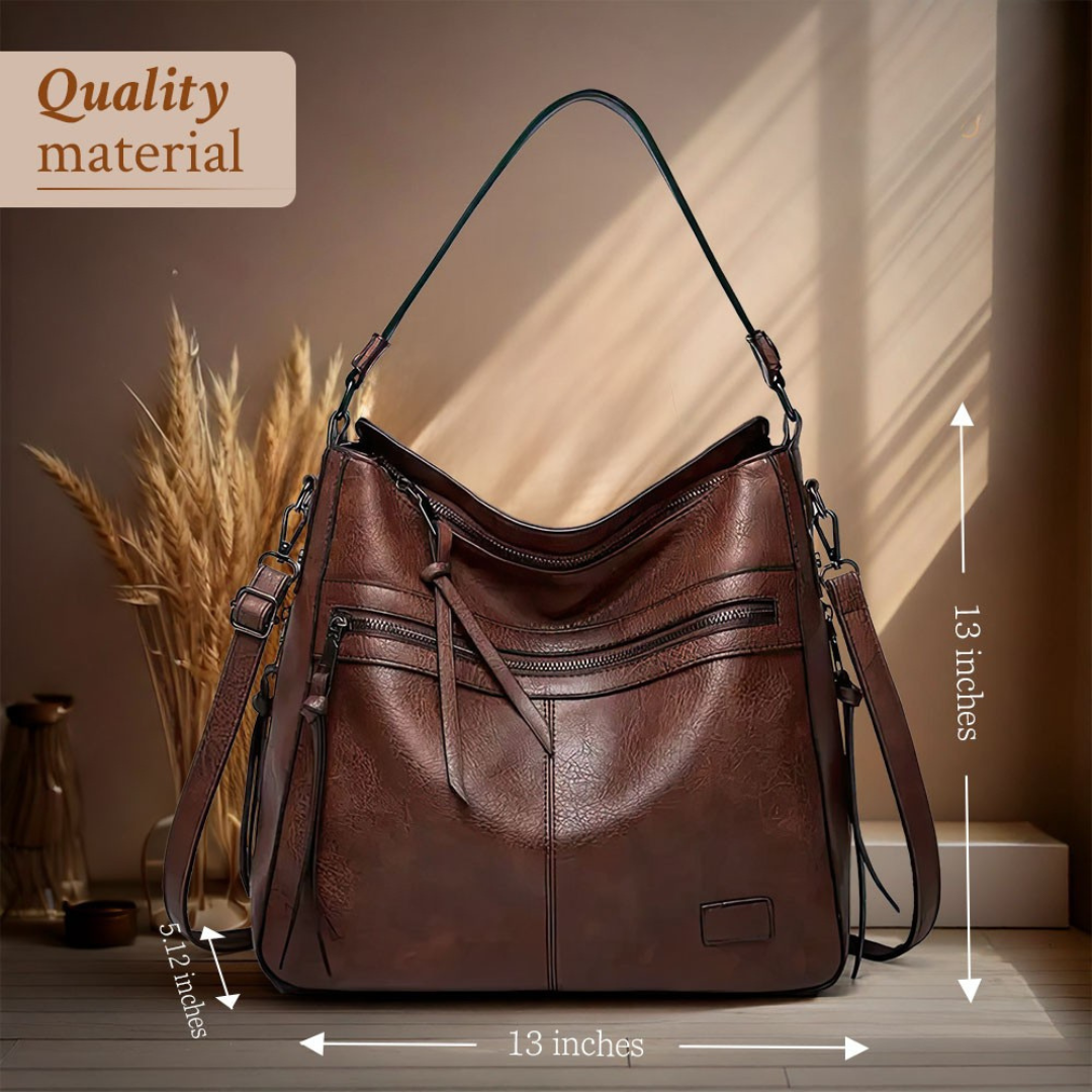 Ángela | Bolso de piel con solapa y correa ajustable