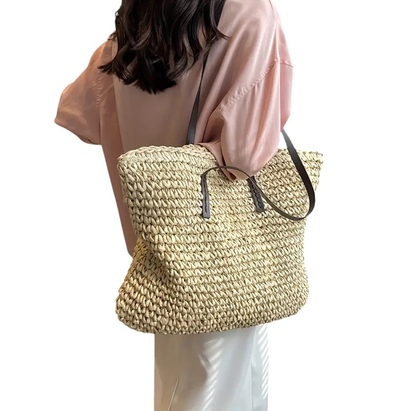 Elena | Bolso tejido grande de playa