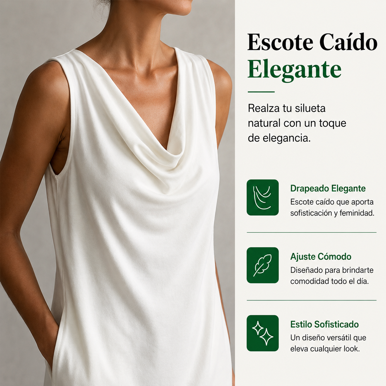 Olivia | Vestido ajustado cuello drapeado