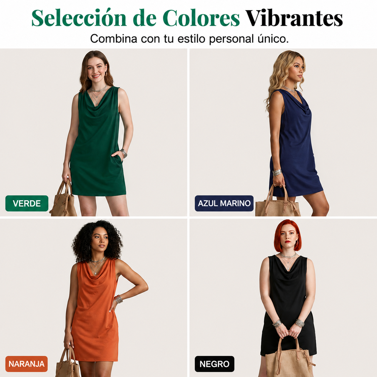 Olivia | Vestido ajustado cuello drapeado