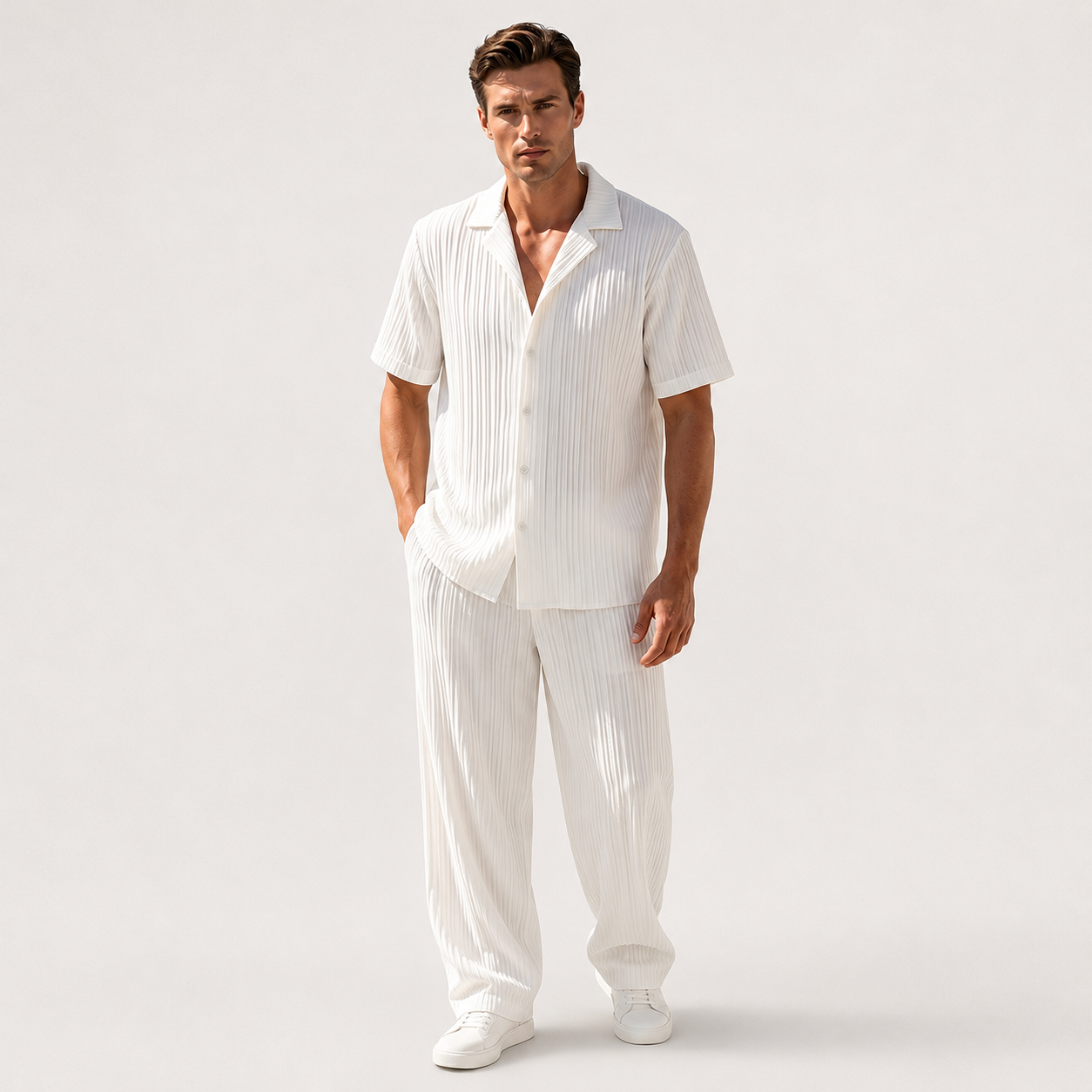 Hugo | Conjunto camisa y pantalón canalé
