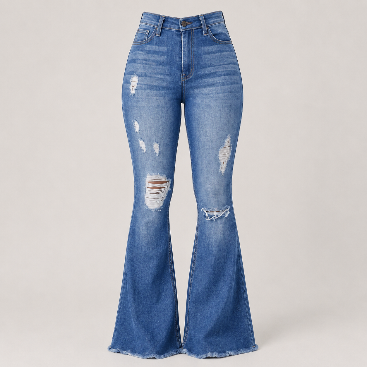 Cloe | Pantalón acampanado con roturas