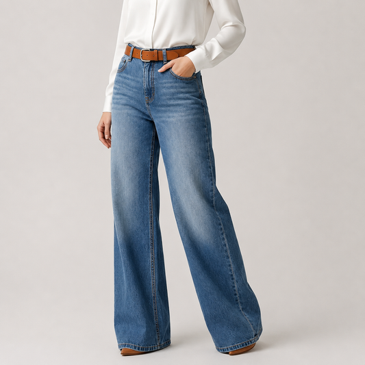 Vera | Jeans cintura alta pierna ancha