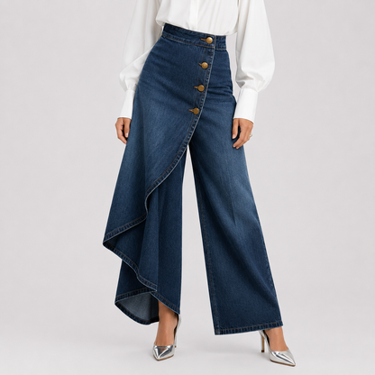 Vega | Falda pantalón denim asimétrica