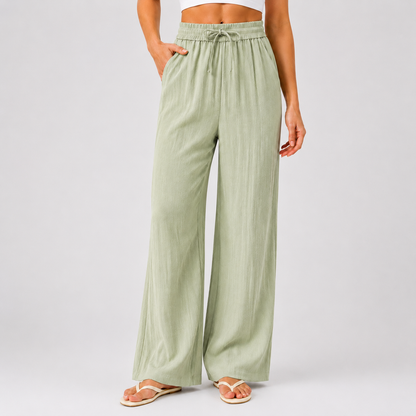 Luna | Pantalón lino pierna ancha