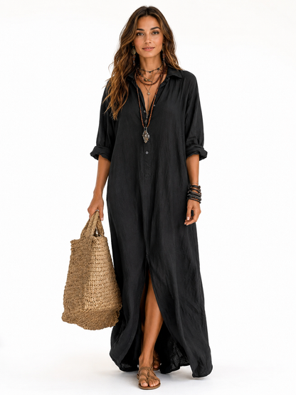 Blanca | Vestido largo con botones