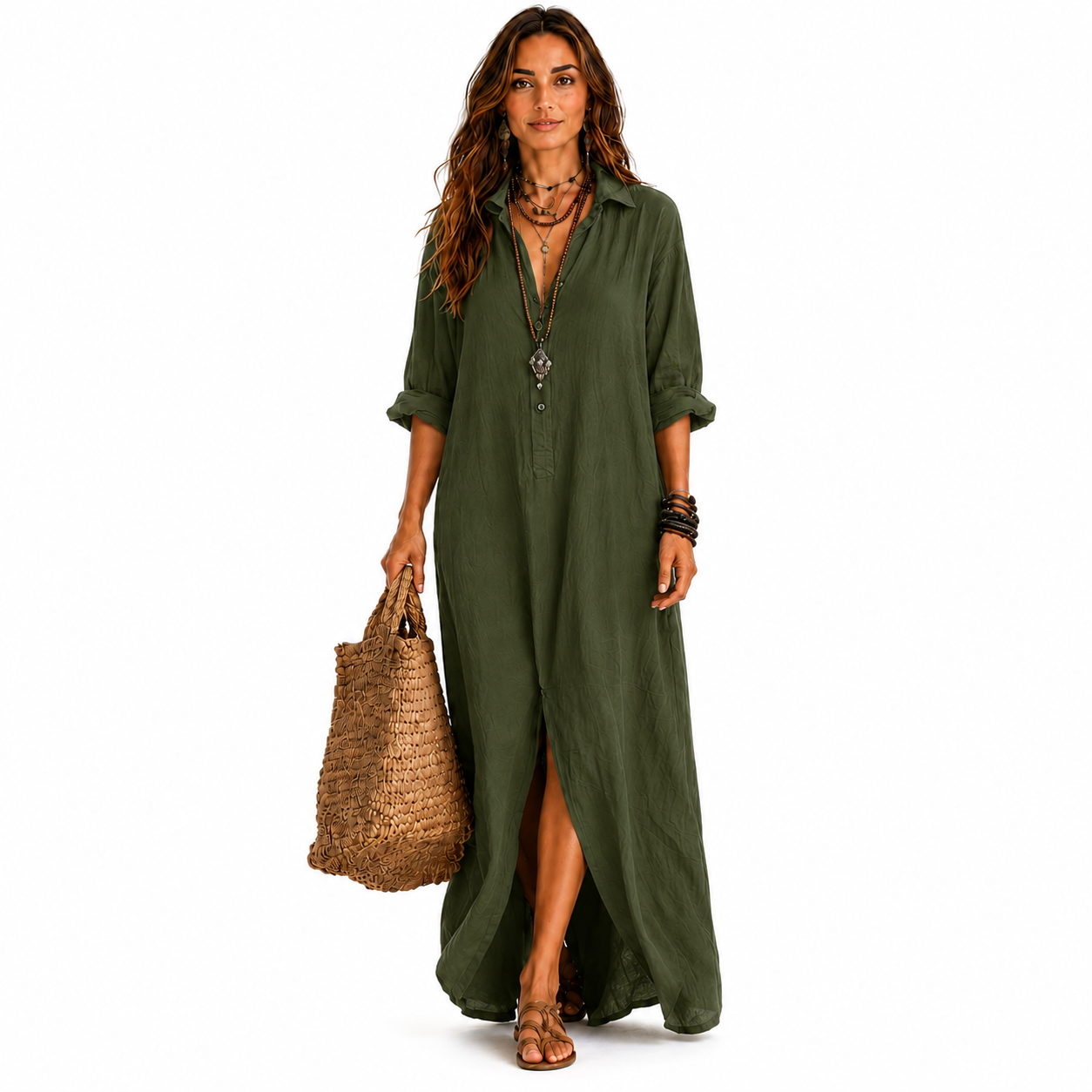 Blanca | Vestido largo con botones