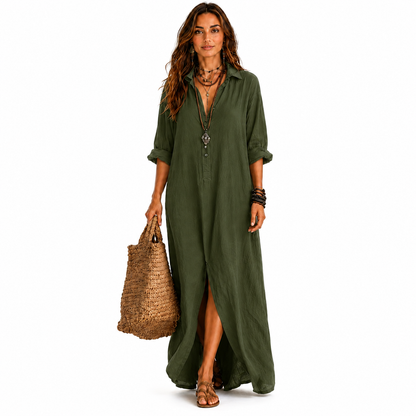 Blanca | Vestido largo con botones