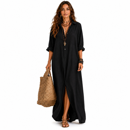 Blanca | Vestido largo con botones