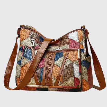 Paula | Bolso de mano de piel con diseño patchwork