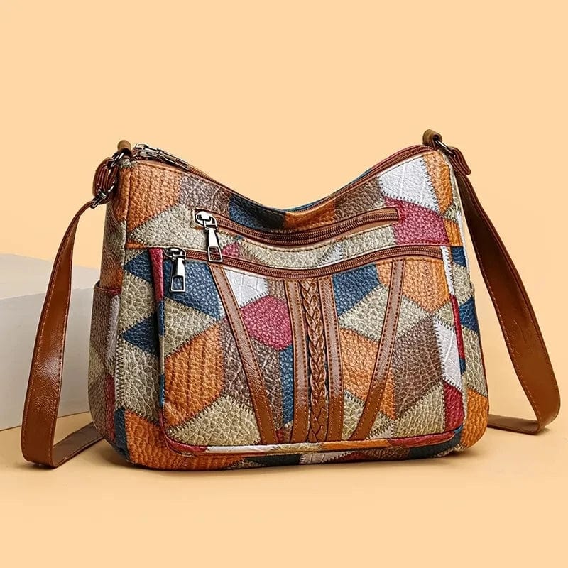 Claudia | Bolso de hombro de piel estilo patchwork