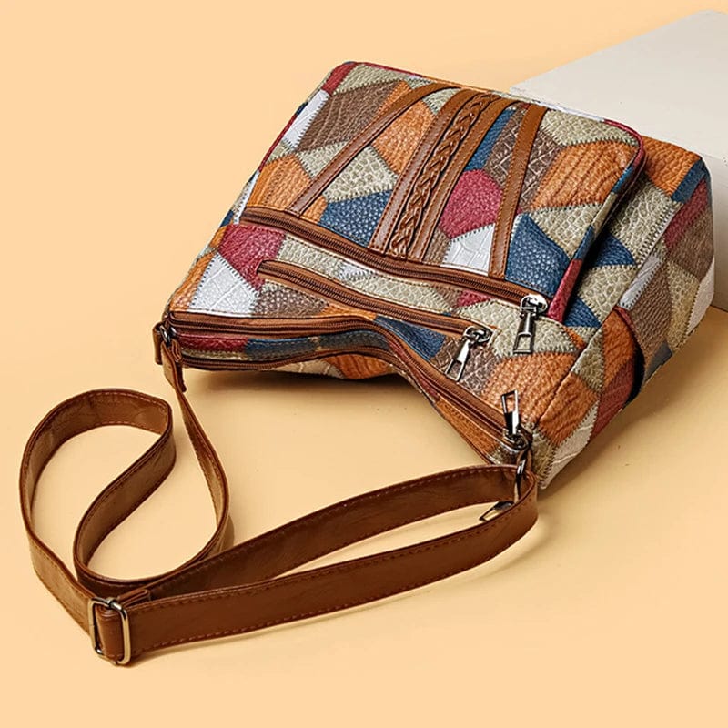 Claudia | Bolso de hombro de piel estilo patchwork