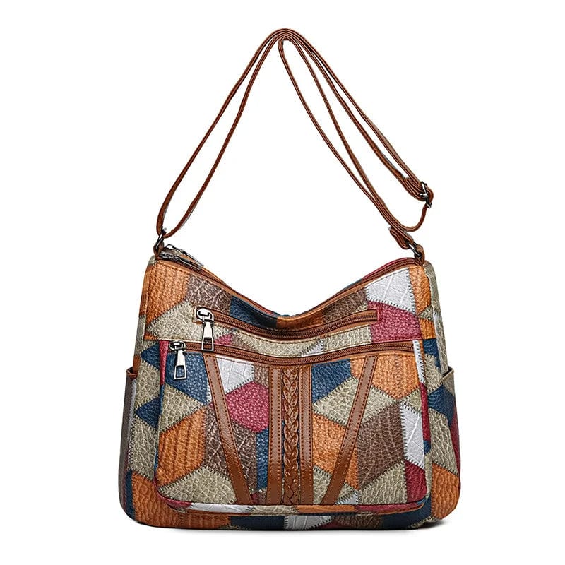 Claudia | Bolso de hombro de piel estilo patchwork