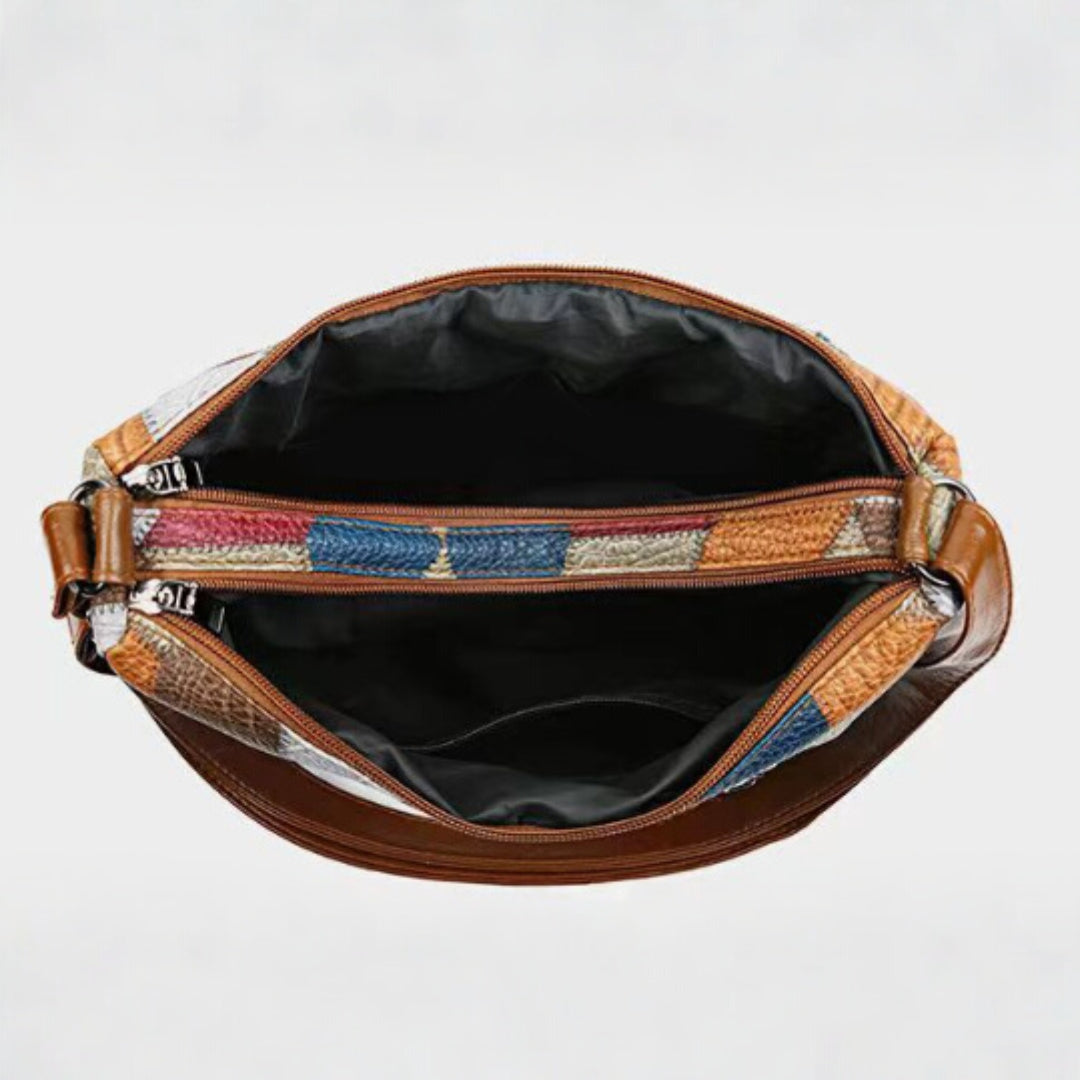 Claudia | Bolso de hombro de piel estilo patchwork