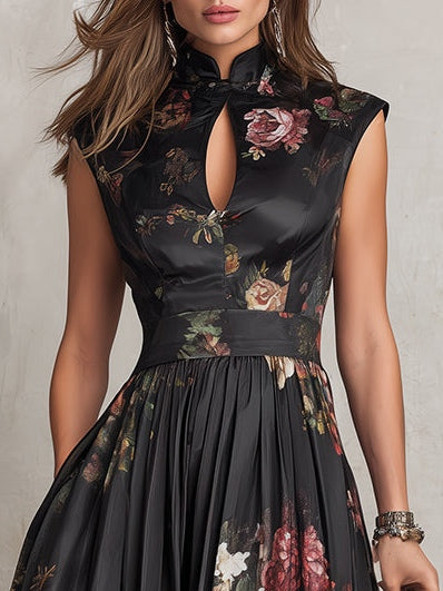 Raquel | Vestido midi de satén plisado