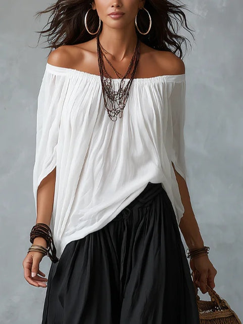Fátima | Conjunto de top bardot y pantalón ancho