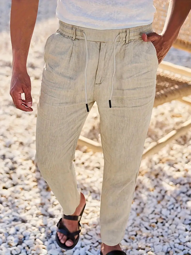 Ignacio | Pantalón ancho de lino de hombre