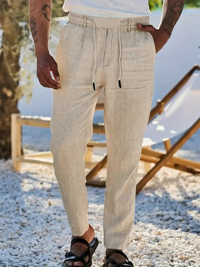 Ignacio | Pantalón ancho de lino de hombre