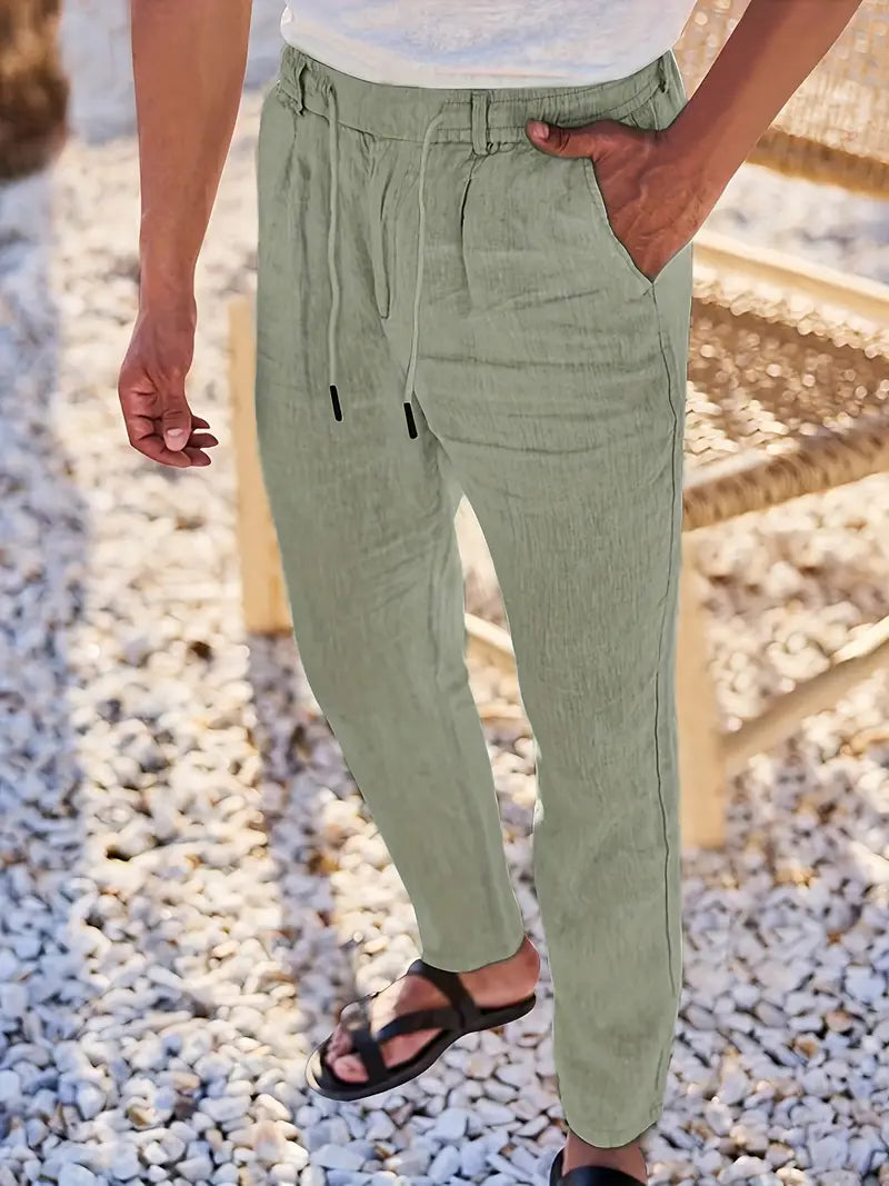 Ignacio | Pantalón ancho de lino de hombre