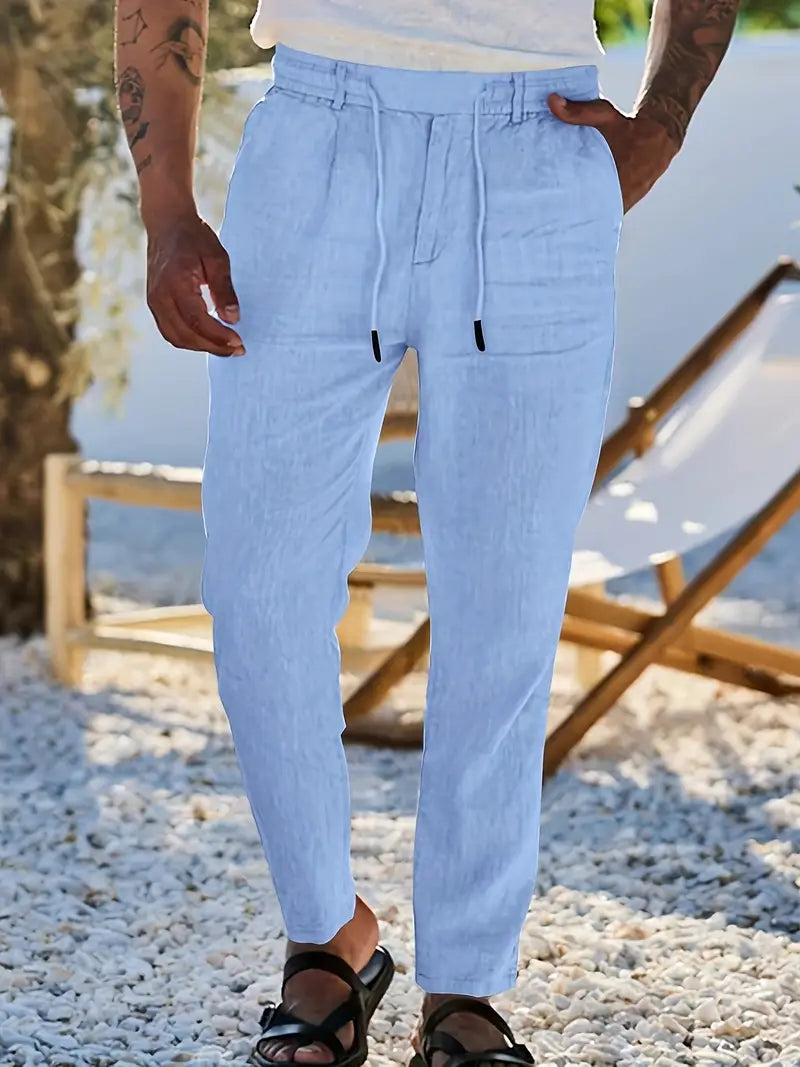Ignacio | Pantalón ancho de lino de hombre