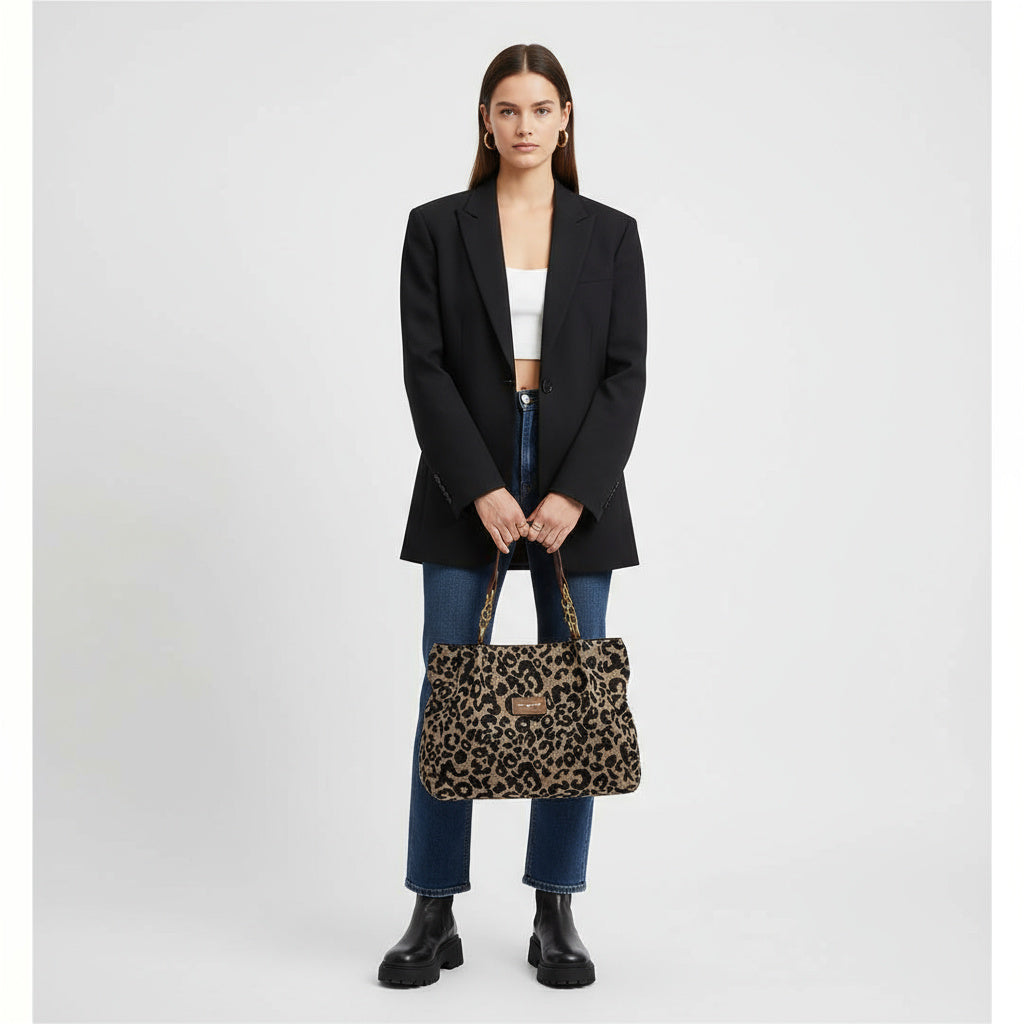 Julia | Bolso de hombro con estampado de leopardo