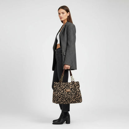 Julia | Bolso de hombro con estampado de leopardo