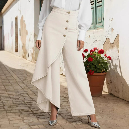 Vega | Falda pantalón denim asimétrica