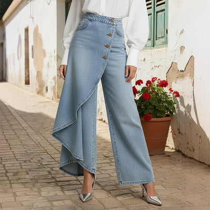 Vega | Falda pantalón denim asimétrica