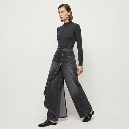 Vega | Falda pantalón denim asimétrica
