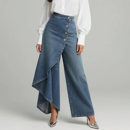 Vega | Falda pantalón denim asimétrica