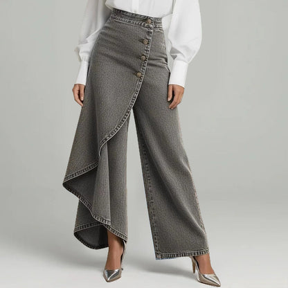 Vega | Falda pantalón denim asimétrica