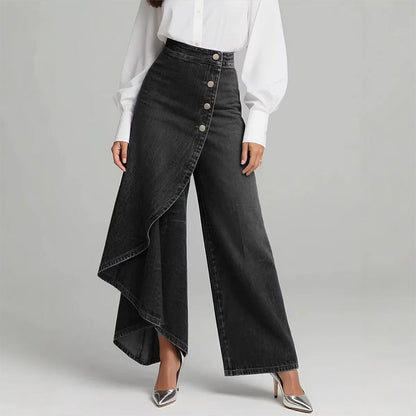 Vega | Falda pantalón denim asimétrica