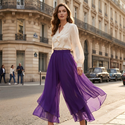 Iris | Pantalón chiffon ancho