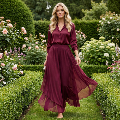 Iris | Pantalón chiffon ancho
